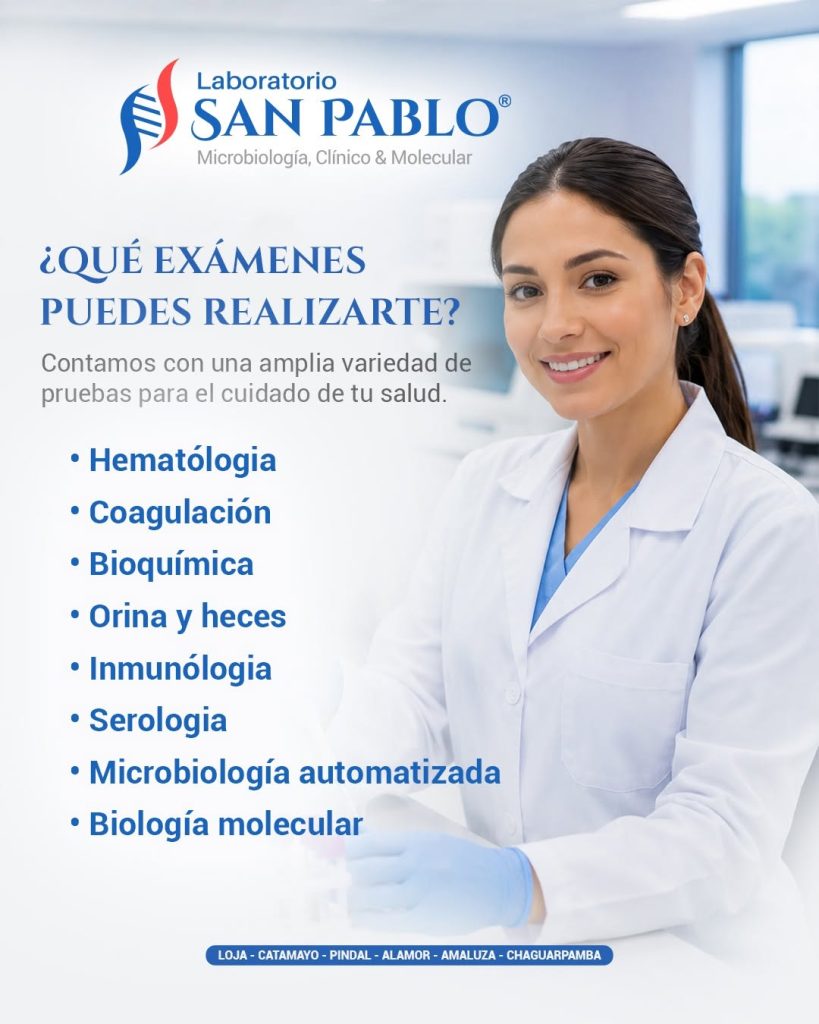 Más que un laboratorio, somos parte del cuidado de tu salud.
En Laboratorio San…