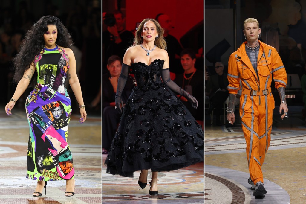 Cardi B, Jennifer Lopez, mgk y J Balvin en Semana de la Moda de Milán